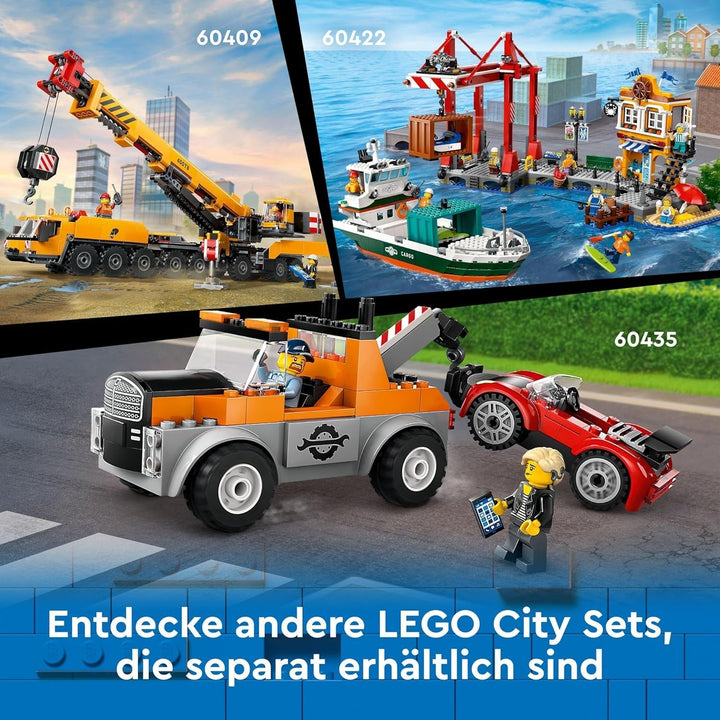 LEGO City Crawler Excavator, excavator de jucărie pentru copii de la 8 ani, jucărie de construcție cu model de excavator, camion construibil cu accesorii și 3 minifigurine 60420