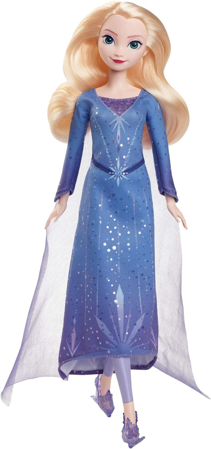 Mattel Disney The Ice Queen Elsa Doll, The Ice Queen Doll, păr blond pieptănat, mobilă, pantofi detașabili, cadouri Disney, jucării de la 3 ani, HLW47
