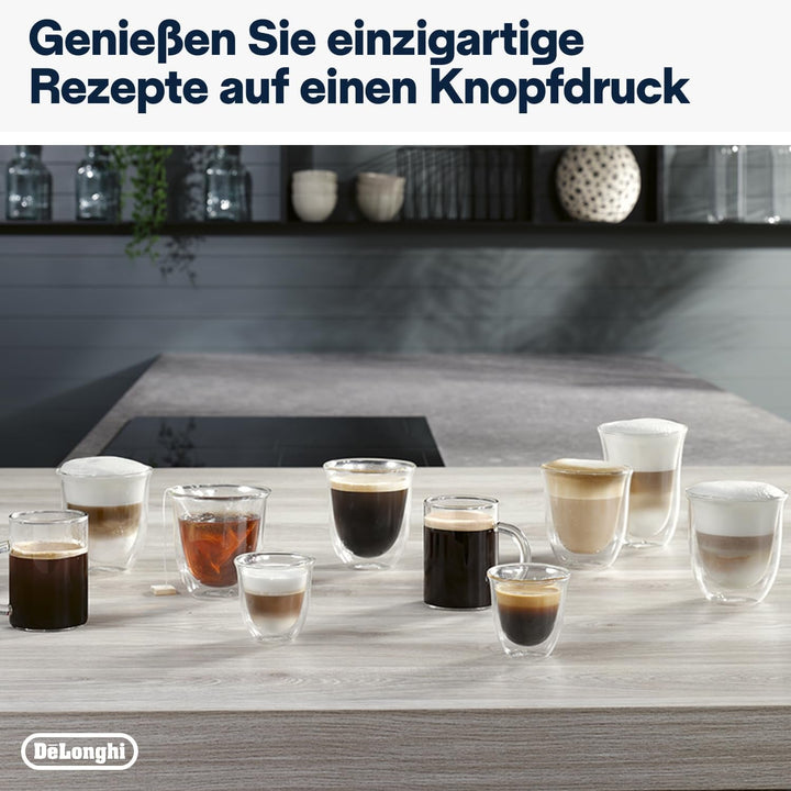 De'Longhi Magnifica Evo Next ECAM312.80.TB, aparat de cafea complet automat cu 13 băuturi (cappuccino, espresso, latte macchiato), ecran color TFT de 2,4'', sistem latte crema lapte, funcție 2 căni, titan
