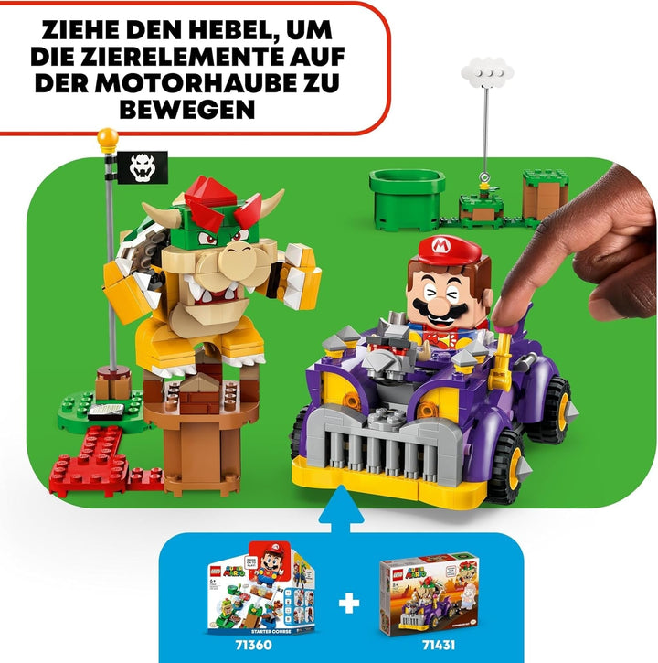 LEGO Super Mario Bowser's Monster Cart - Set de expansiune, jucărie pentru mașină cu figura Bowser pentru băieți și fete, set cu un singur personaj, cadou de gamer pentru copii de la 8 ani 71431