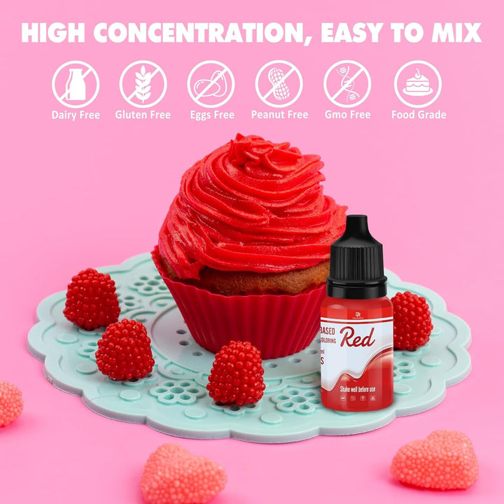 Fettlösliche Lebensmittelfarbe Für Schokolade - 26 Farben Ölbasis Lebensmittelfarben Für Fondant, Torten Dekoration, Backen - Flüssige Food Coloring Für Kakaobutter, Buttercream, Kuchen - 6Ml Je
