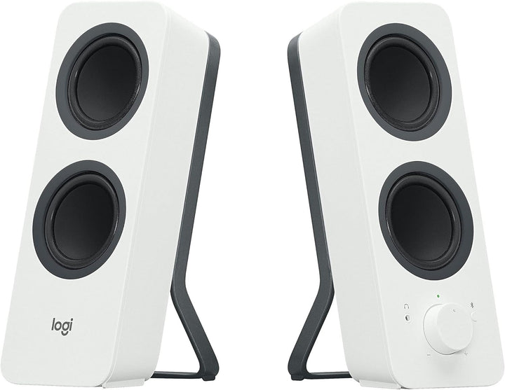 Logitech Z207 Difuzor wireless pentru PC, Bluetooth, sunet stereo, putere de vârf de 10 wați, intrare de 3,5 mm, mufă pentru căști, funcție Easy-Switch, mufă UE, Pc/Tv/Tabletă/telefon mobil - alb