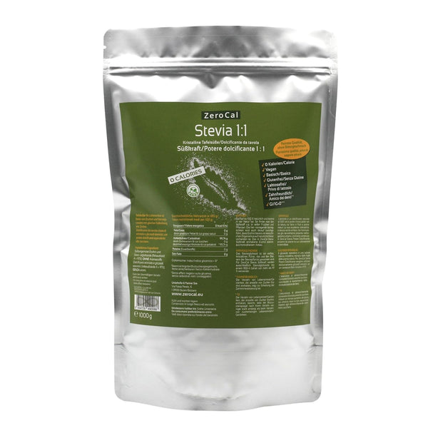 Stevia 1:1 (Erythrit - Stevia) - Natürlicher Zuckerersatzstoff, 1000 G