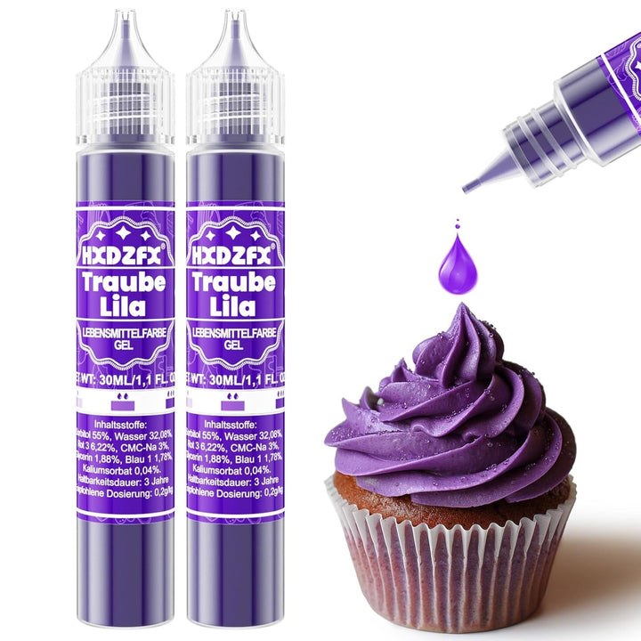 Lebensmittelfarbe Gel - HXDZFX 2×30Ml Lebensmittelfarbe, Hochkonzentriertes Zuckerfrei Food Coloring Für Tortendeko, Fondant Weiss, Macarons, Torte, Backen, Osterei, Slime (Weiß)