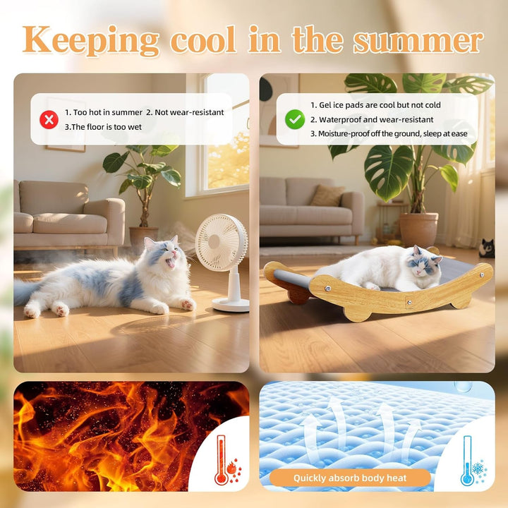 Tablă de zgâriat pentru pisici, scaun pentru pisici impermeabil, rezistent la umiditate și durabil, design curbat la 160 de grade care permite pisicilor să doarmă confortabil pentru a preveni umezeala