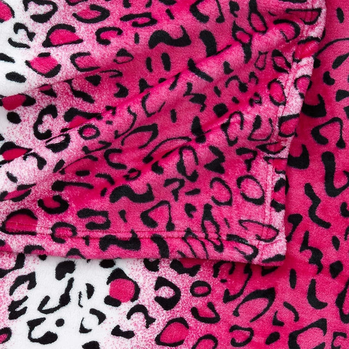 Home Must Haves Pătură de pat Queen/King Zebra Giraffe Safari Animal Print, pentru toate anotimpurile, foarte moale, caldă, pentru canapea, canapea, aruncare, plapumă, dimensiune pat, roz, poliester, leopard roz Plapumi si pilote Naty Shop