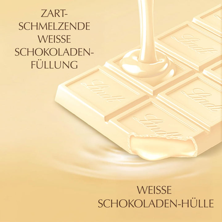 Lindt Schokolade LINDOR Weiß | 100G Tafel | Weiße Schokolade Mit Einer Unendlich Zartschmelzenden Füllung | Schokoladentafel | Schokoladengeschenk | LINDOR 75 Jahre Jubiläums Edition