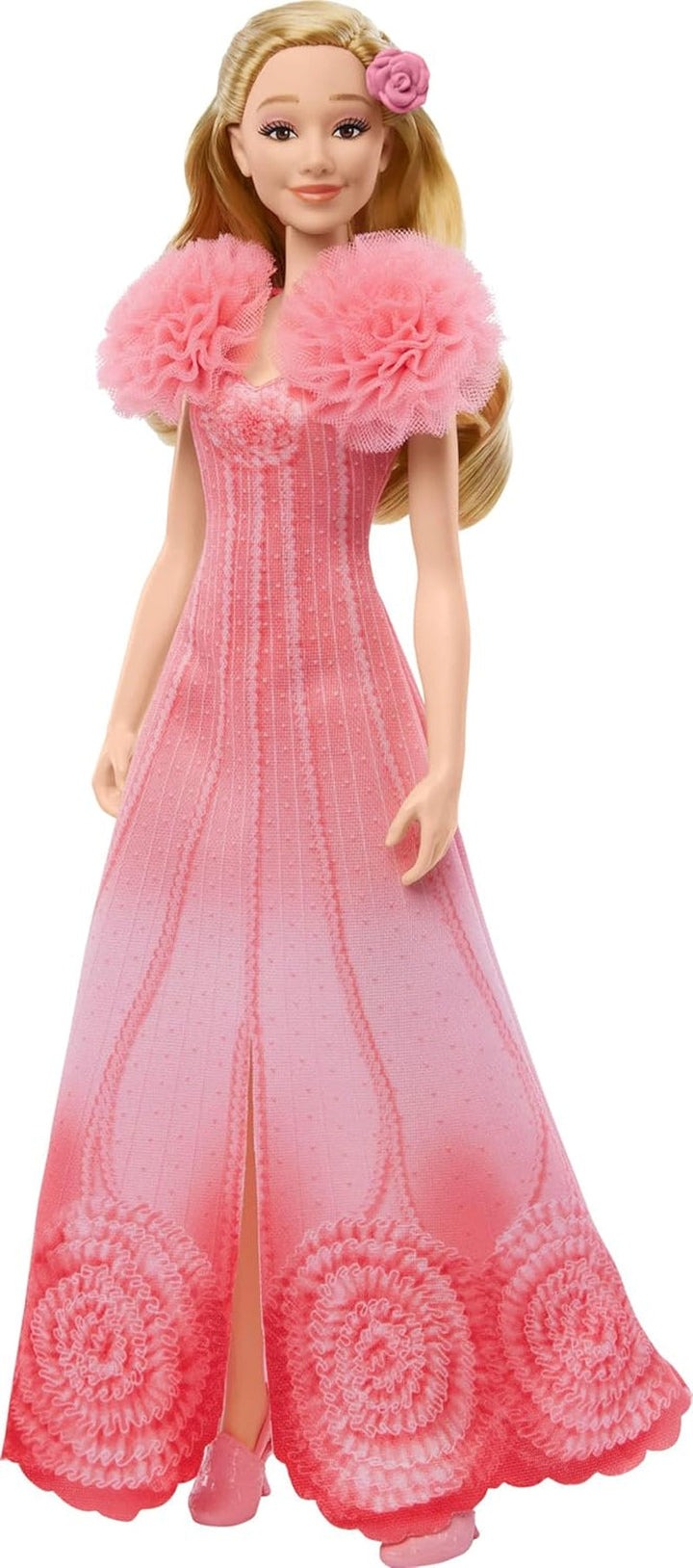 Mattel Singing Glinda Fashion Doll din Wicked și accesorii, mobilă și cu aspect inspirat din film și ținută detașabilă, cântă "Hotly Loved", JLG49, roz