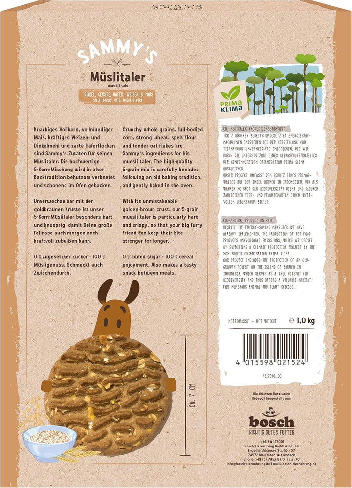 Sammy´S Müslitaler | Knusprig Gebackene Hundesnacks |5-Korn-Müslitaler Für Deine Große Fellnase (Ab 30 Kg) | 1 Kg