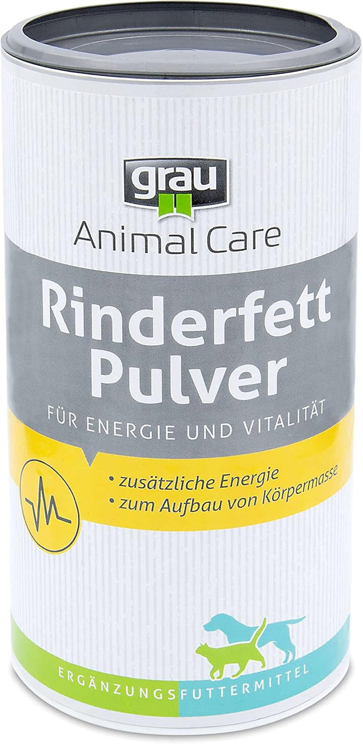 GRAU - The Original - Pudră de grăsime de vită, Furnizorul de energie Schelle cu 80% conținut de grăsime, 1 pachet (1 X 400 G), Hrană suplimentară pentru câini și pisici