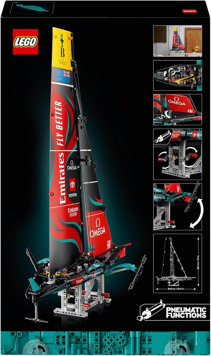 LEGO Technic Emirates Team New Zealand AC75 Racing Yacht, set de construcție cu barcă cu pânze pentru adulți, cadou pentru bărbați și femei, activitate creativă și relaxantă 42174