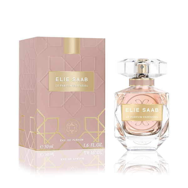 Elie Saab Le Parfum Essentiel 50 ml – Apă de parfum pentru femei – Parfum floral chypre – Note radiante de floare de portocal, iasomie, gardenie și paciuli – Sticlă transparentă din sticlă