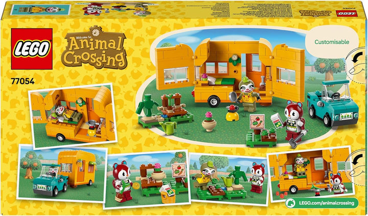 LEGO Animal Crossing Gerd's Caravan & Garden, set pentru jocuri de rol, mașină de jucărie pentru copii, cadou pentru fete și băieți de la 7 ani, jucărie pentru jocuri video cu figurine de animale 77054
