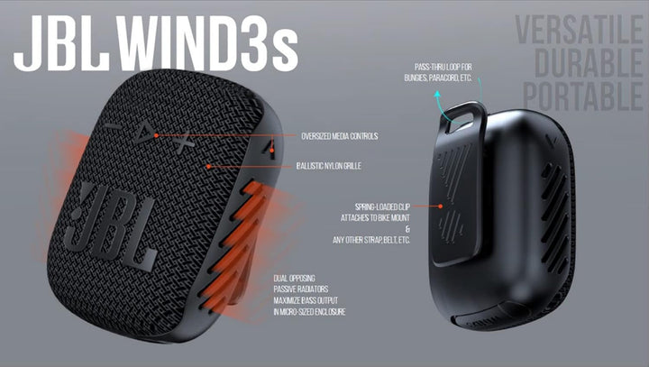 Difuzor Bluetooth portabil JBL Wind 3S, negru