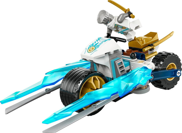 Motocicleta cu înghețată a lui LEGO NINJAGO Zane, set de joacă Ninja cu 1 minifigurină, jucărie de acțiune, vehicul mic construibil pentru copii, cadou pentru băieți și fete de la 7 ani 71816