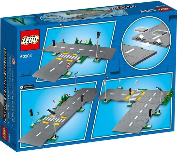 LEGO City Intersecție rutieră cu semafoare, set de construcție cu cărămizi care strălucesc în întuneric 60304