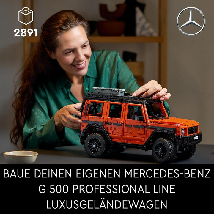 LEGO Technic Mercedes-Benz G 500 Professional Line, set de construcție cu model de mașină G-Class, cadou pentru adulți, set de vehicule de lux de teren, obiect de colecție Mercedes, mașină de jucărie 42177