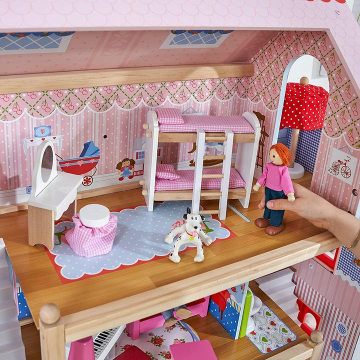 Kidkraft Dollhouse Chelsea din lemn cu mobilier și accesorii pentru mini păpuși, set de joacă pentru mini păpuși, jucărie pentru copii de la 3 ani, 65054, exclusiv la Amazon
