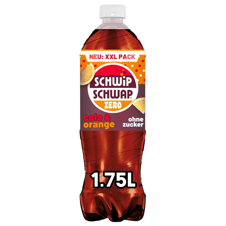 SCHWIPSCHWAP ZERO - XXL PACK - Băutură răcoritoare de cola cofeinizată cu portocale, set 6 x 1,75 litri