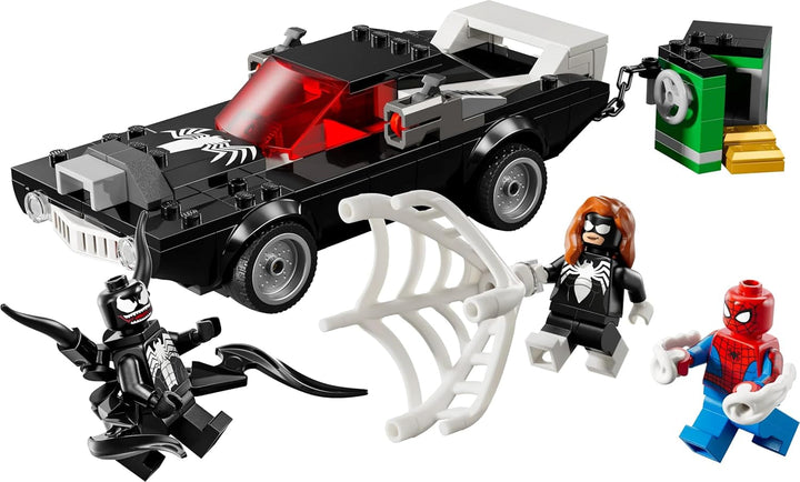 LEGO Marvel Spider-Man Mech Vs. Venom Muscle Car - Mașină de jucărie cu 3 minifigurine de supereroi - Model de mașină cu trăgători - Cadou pentru băieți și fete cu vârsta de 7+ 76309