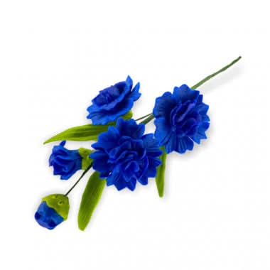 Decoratiune comestibila din zahar, Crenguta cu flori albastre - Nati Shop