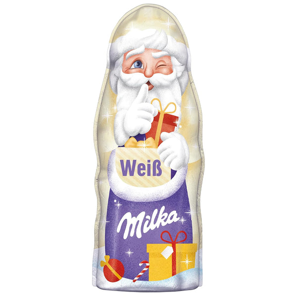 Milka Weihnachtsmann Weiße Schokolade 1 X 90G I Schoko Weihnachtsmann I Weiße Weihnachtsschokolade Aus 100% Alpenmilch