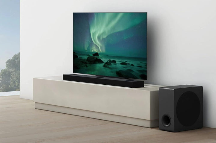 LG S90QY Soundbar TV 570 W, 5.1.3 Kanäle Mit Kabellosem Subwoofer, 3 Kanäle Up-Firing, Audio Meridian, Dolby Atmos, DTS:X, IMAX Enhanced, Bluetooth, WLAN, Optischer Eingang, USB, HDMI In/Out