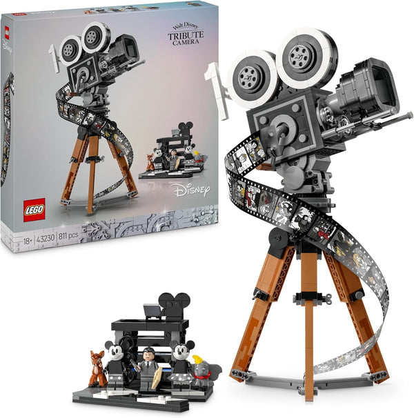 LEGO | Disney Camera - Tribute to Walt Disney, Set pentru adulți cu mini figurine Mickey și Minnie Mouse, figurine Bambi și Dumbo, Cadou pentru femei, bărbați și fani, Expoziție 43230