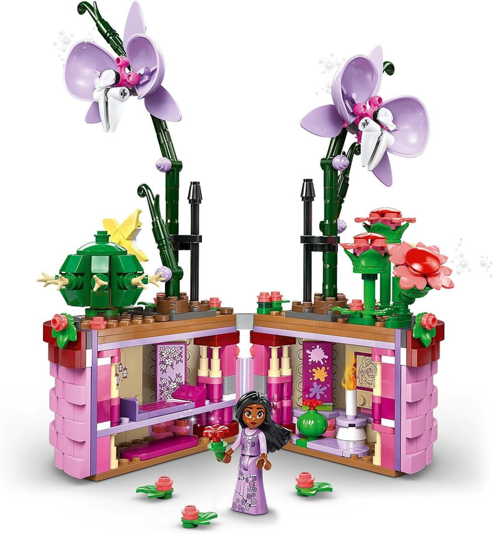 LEGO Ç€ Disney Encanto Ghiveciul de flori al Isabelei, set pentru copii cu orhidee de jucărie construibilă, set de construcție decorativ cu mini păpușă a unui personaj din film, idee de cadou pentru fete și băieți de la 9 ani 43237