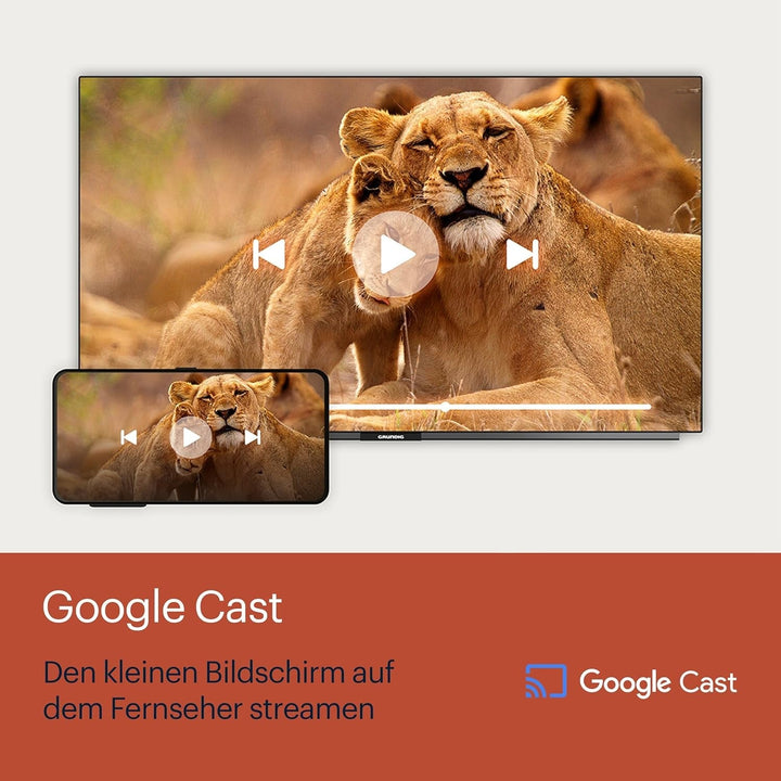 Grundig 40 VOE 64 Fernseher 40 Zoll (100 Cm) LED TV, Google TV, Full HD, Dolby Digital, Magic Fidelity, Chromecast Built-In, Bluetooth, Smart TV, Sprachsteuerung, Schwarz