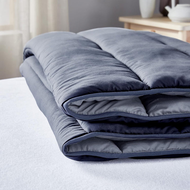 Pikolin Home - Plapumă reversibilă 300 G - Umplutură nordică bicoloră - Pentru pat 135 - Cosy, cald, respirabil, galben muștar, 220 X 220 Cm