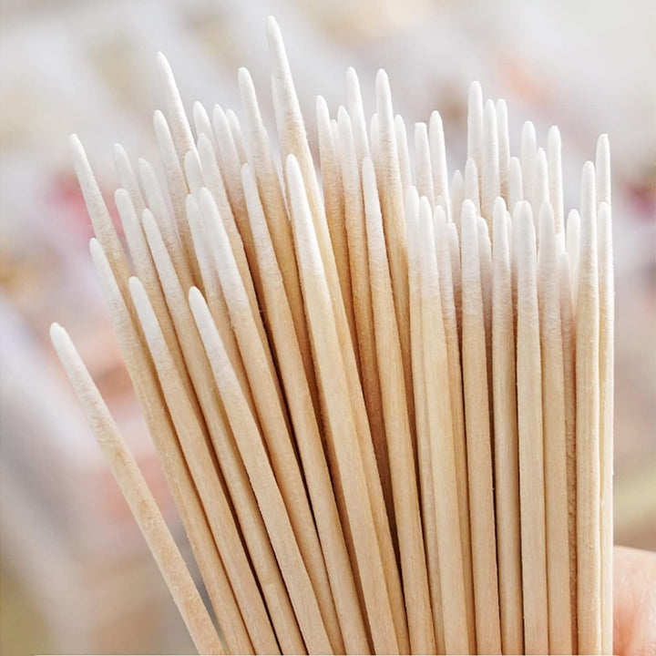 600 Stück Wattestäbchen Holz Spitz,Reinigungsstäbchen,Microbrush Stäbchen Wattestäbchen Für Tattoo,Augenbrauen,Beauty,Lippenstift,Wimpern, Make-Up,Nagel Zubehör,Augenbrauen Tattoo