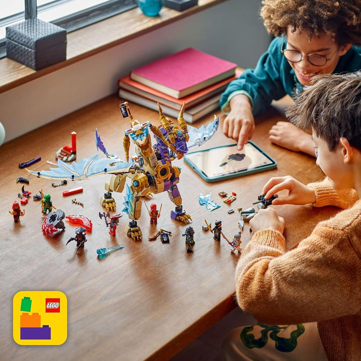 LEGO NINJAGO Lightbow Dragon - jucărie cu 8 minifigurine și o rotiță Spinjitzu - jucărie de construcție ninja interactivă pentru băieți și fete de peste 9 ani - idee de cadou pentru fani 71836