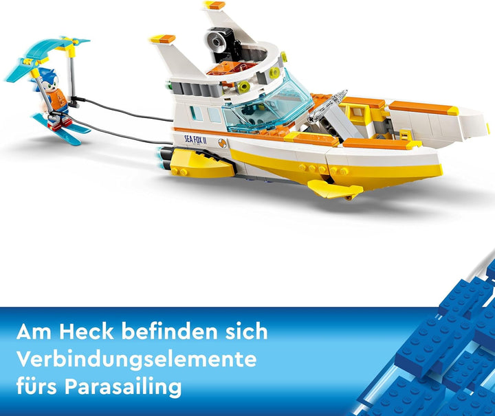 LEGO Sonic the Hedgehog Tails™ Adventure Boat, jucărie interactivă cu personaje de jocuri video și schiuri de apă, cadou pentru băieți, fete și gameri de la 8 ani 76997