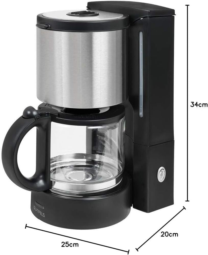 Espressor KA 8101 Swi | 1080 wați | Capacitate 10 cești | Oprire automată | Sistem anti-picurare | Indicator nivel apă | Oțel inoxidabil negru | Cafea