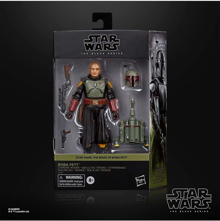 Star Wars Hasbro Seria Neagră Boba Fett (Camera Tronului): Cartea lui Boba Fett Figura de colecție, pentru copii 4+ ani, Multi, 15 cm înălțime
