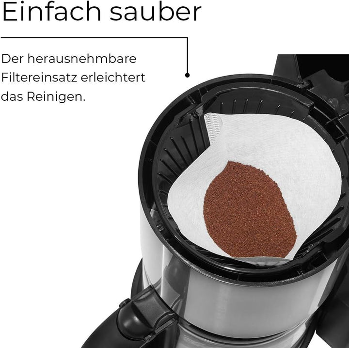 Espressor KA 8101 Swi | 1080 wați | Capacitate 10 cești | Oprire automată | Sistem anti-picurare | Indicator nivel apă | Oțel inoxidabil negru | Cafea
