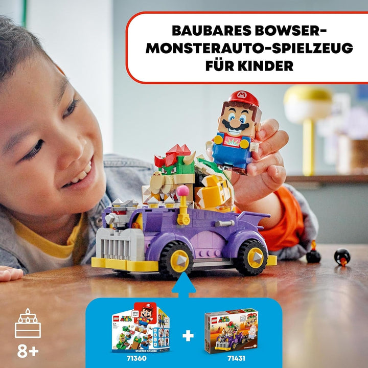 LEGO Super Mario Bowser's Monster Cart - Set de expansiune, jucărie pentru mașină cu figura Bowser pentru băieți și fete, set cu un singur personaj, cadou de gamer pentru copii de la 8 ani 71431