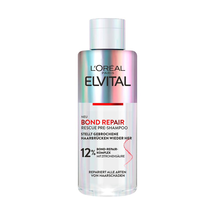 L'Oréal Paris Elvital Bond Repair Shampoo, Sanfte Reinigung Zur Haarreparatur, Gegen Haarschäden, Für Weniger Haarbruch Und Mehr Glanz, Sulfatfrei, Mit Bond-Repair-Komplex Und Zitronensäure, 200Ml