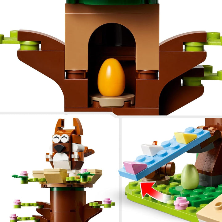LEGO Spring Animal Playground, set de construcție cu pasăre și veveriță, set de joacă cu casă în copac pentru copii, idee de cadou pentru băieți și fete de la 8 ani, set de animale, jucărie cu figuri de animale 40709