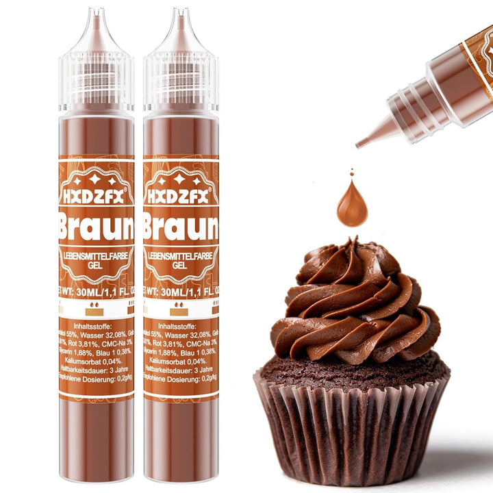 Lebensmittelfarbe Gel - HXDZFX 2×30Ml Lebensmittelfarbe, Hochkonzentriertes Zuckerfrei Food Coloring Für Tortendeko, Fondant Weiss, Macarons, Torte, Backen, Osterei, Slime (Weiß)