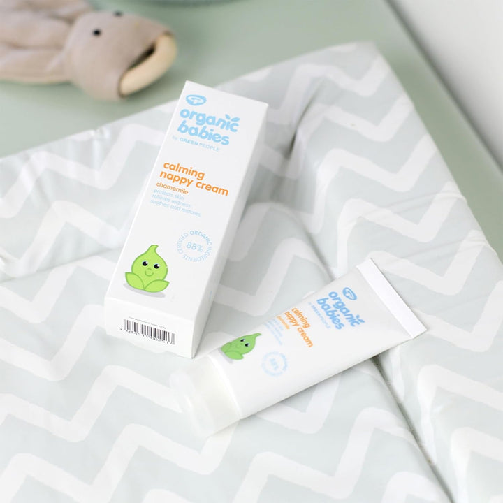 Green People - Cremă organică calmantă pentru scutece pentru copii - Oxid de zinc natural și organic - Eczema Friendly - Fără parabeni, 50ml