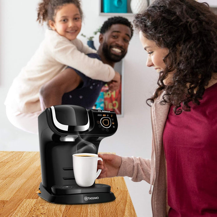 Aparat de cafea cu capsule Tassimo My Way 2 TAS6502 de la Bosch, Cu filtru de apă, Peste 70 de băuturi, Personalizare, Complet automat, Preparare ușoară, 1.500 wați, 1,3 litri, Negru