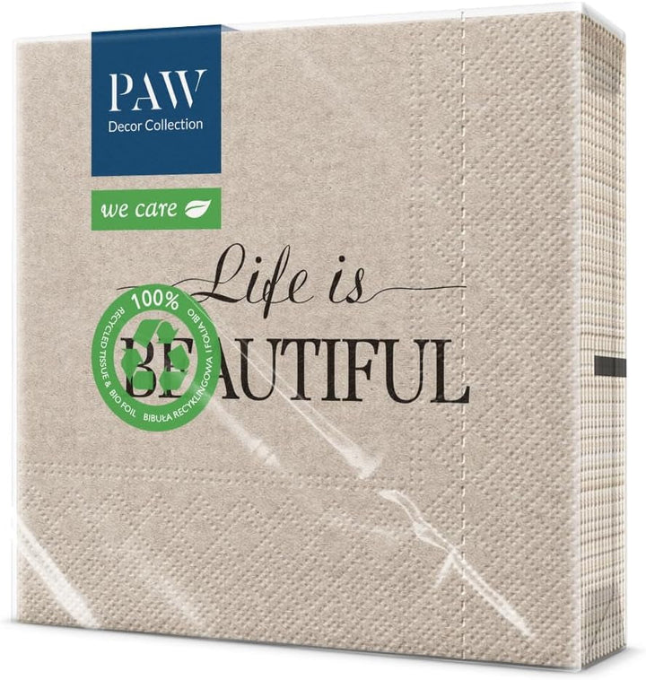 Path Decor Collection x Collection COLECCIÓN DE LA COLECCIÓN DE DISETA CM CM CON 3 capas. 20 piezas. Impreso con colores basados ​​en agua. Decoraciones de mesa. Nature, HIRSC, Paw_022022, ciervo, 33 x 33 cm (paquete con 3)