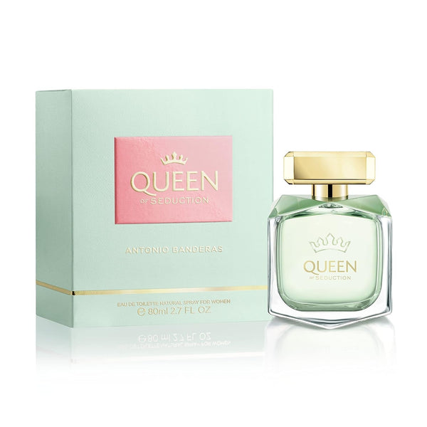 Banderas Perfumes – Queen of Seduction – Apă de toaletă pentru femei – Parfum romantic, fermecător și proaspăt – Floral cu note maritime – Ideal pentru zi – 80 ml