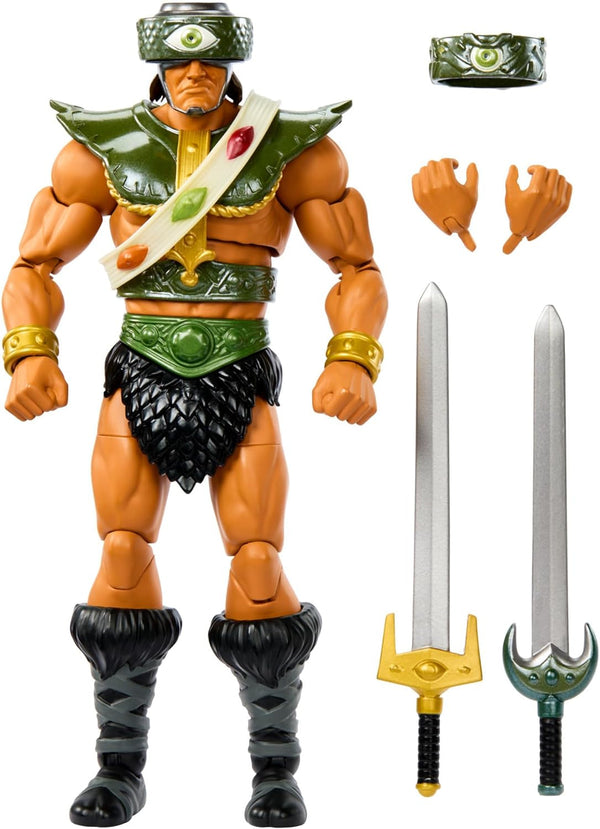 Masters of the Universe Masterverse New Eternia Tri-Klops Action Figure, figurină de colecție Deluxe cu 30 de puncte de mișcare și accesorii, Motu Toy, HYC52