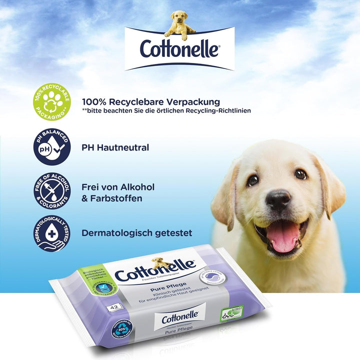 Șervețele umede Pure Care, ultra-sensibilă, 99% apă, 12 X 42 de șervețele, fără parfum și hipoalergenică