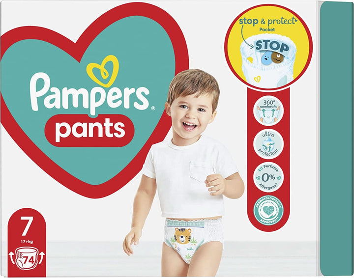 Pampers (versiunea clasica), pantaloni băiat/fată 7 74 buc