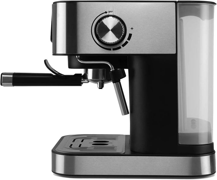 Aparat de cafea Orbegozo pentru espresso și cappuccino EX 6000, 20 bar presiune, recipient de 1,5 litri, potrivit pentru doze unice, 1050 W putere, negru