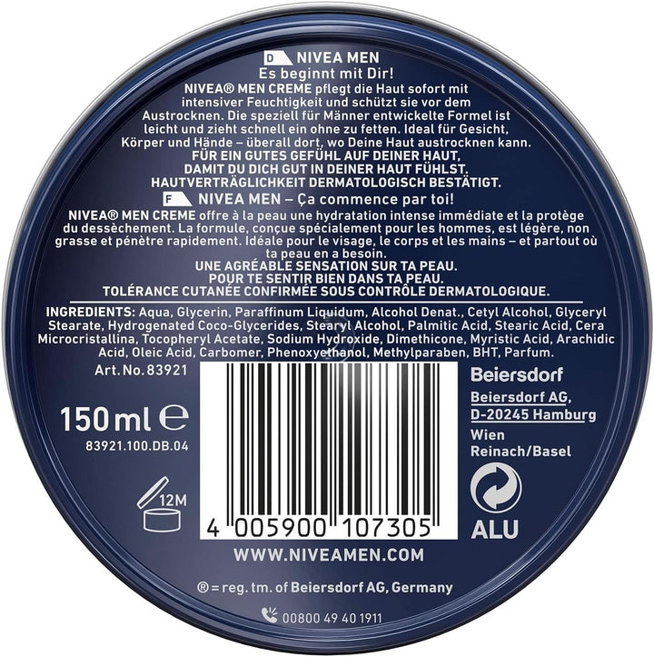 NIVEA MEN Creme, cremă hrănitoare pentru piele cu vitamina E, 150 ml